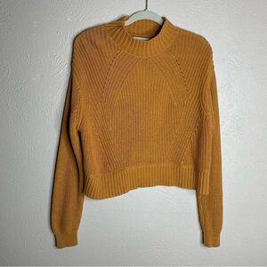 Aeropostale cable knit cropped sweater burnt orange